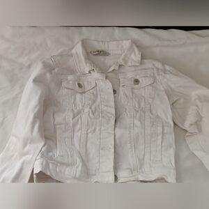 Hippie Girl Jacket Girl M  White Jean Casual Versatile School Layering